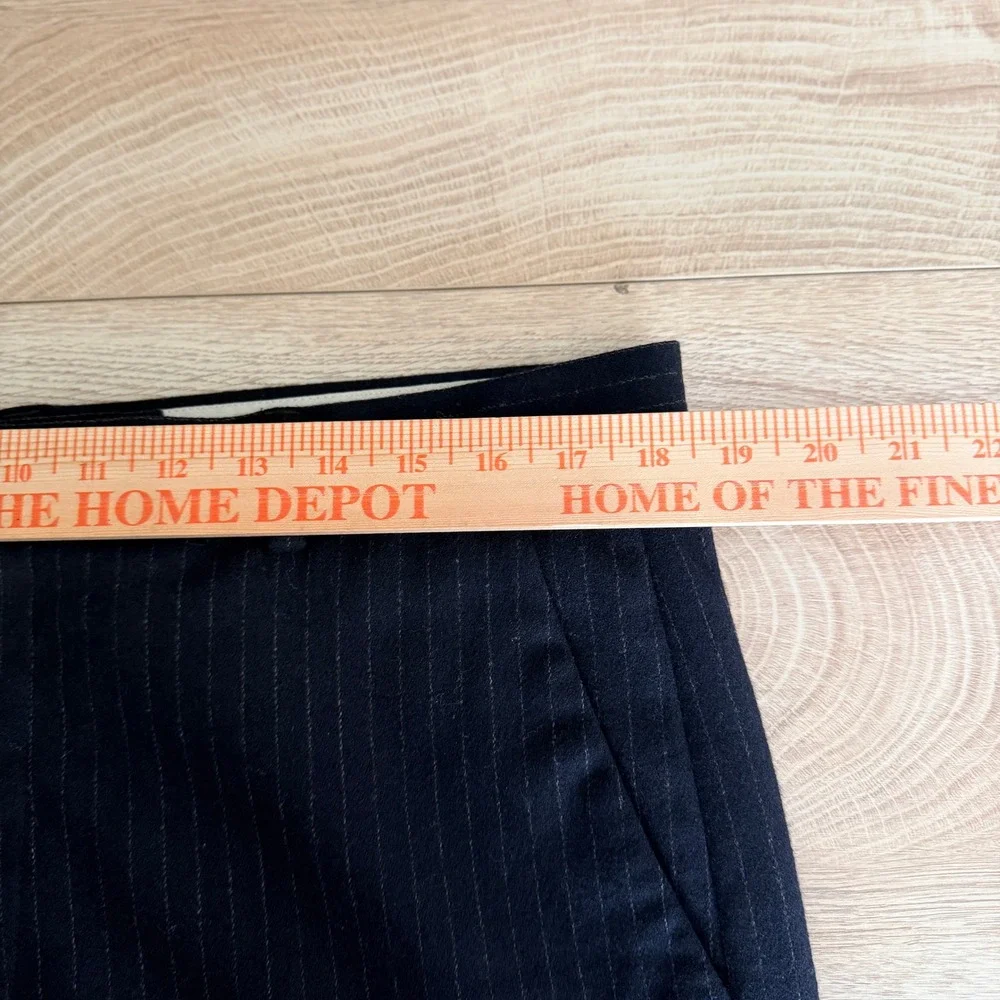 Vintage Banana Republic Wool Pinstripe‎ Pants Mens Actual 36x30 Black Flat Front